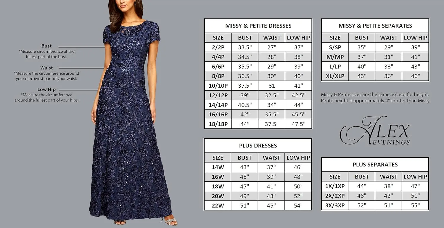 Alex Evenings Women's Cold Shoulder Mother of The Bride Dress W/Ruched Skirt, Formal Event, Wedding Guest Gown (Plus Size)