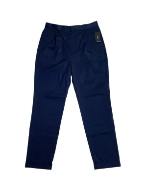 Alfani Mens Modern fit Pleated Dress Pants 38 / 30 Blue Solid Stretch