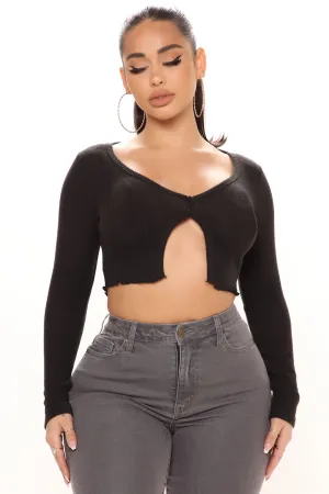 Aspyn Buttoned Top - Black