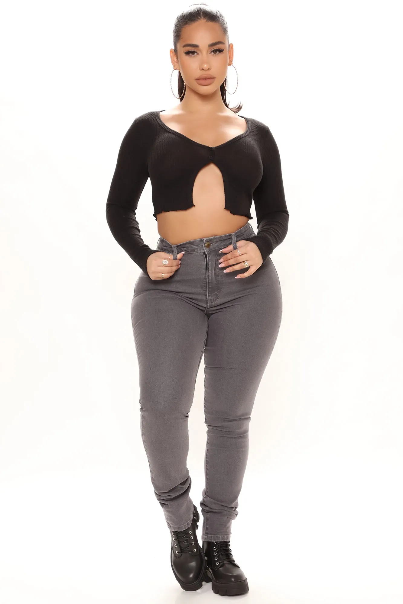 Aspyn Buttoned Top - Black