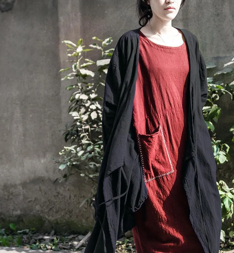 Asymmetrical Linen Wrap Cardigan | Lotus