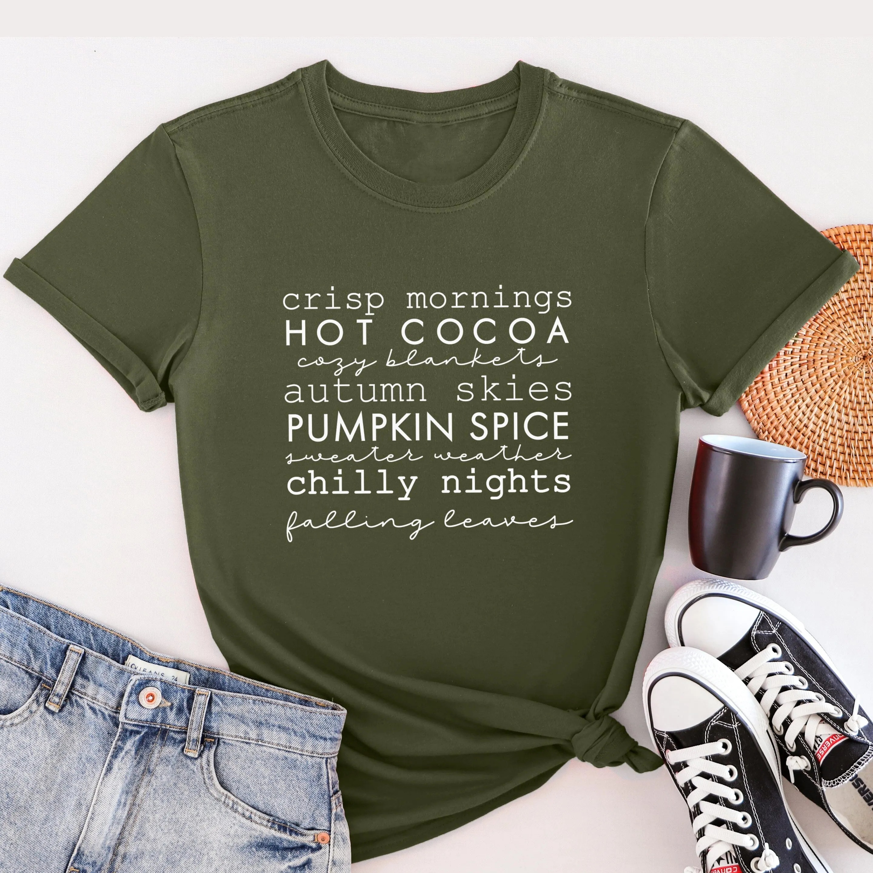 Autumn Days Khaki T-Shirt