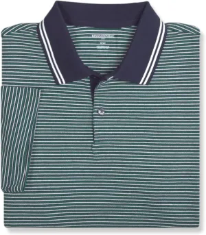 Banana Republic Mens 691730 Standard Fit Pique Mesh All Cotton Striped Polo Shirt