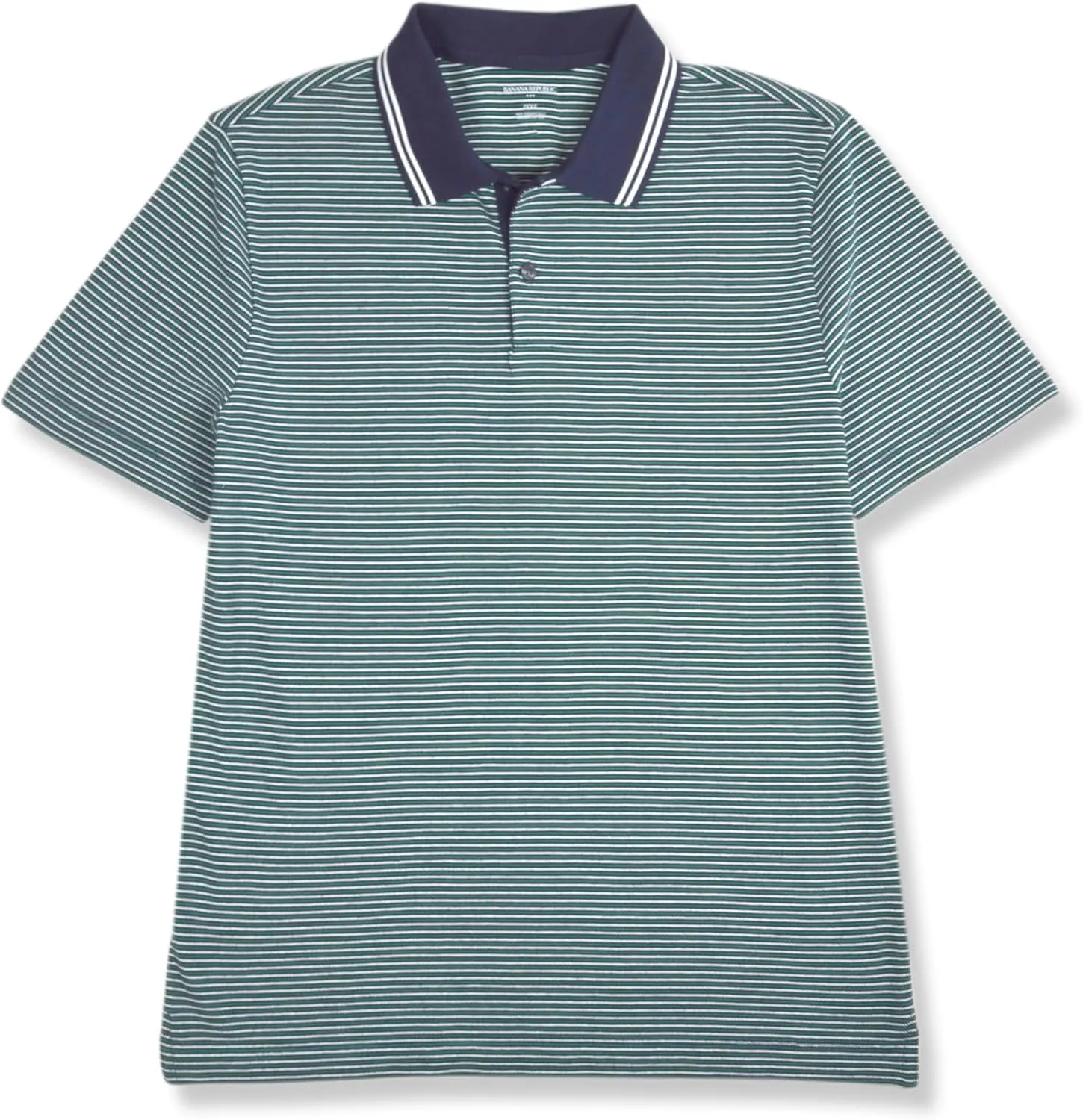 Banana Republic Mens 691730 Standard Fit Pique Mesh All Cotton Striped Polo Shirt