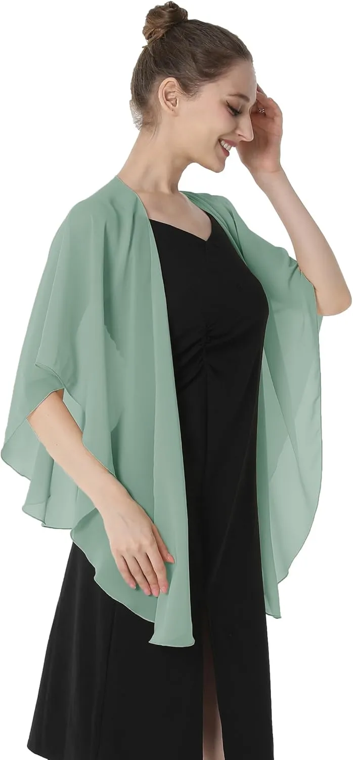 Baoqiya Chiffon Evening Shawl Scarf Wedding Shawls and Wraps for Women Party Bridal Dress on Special Occasion Dresses