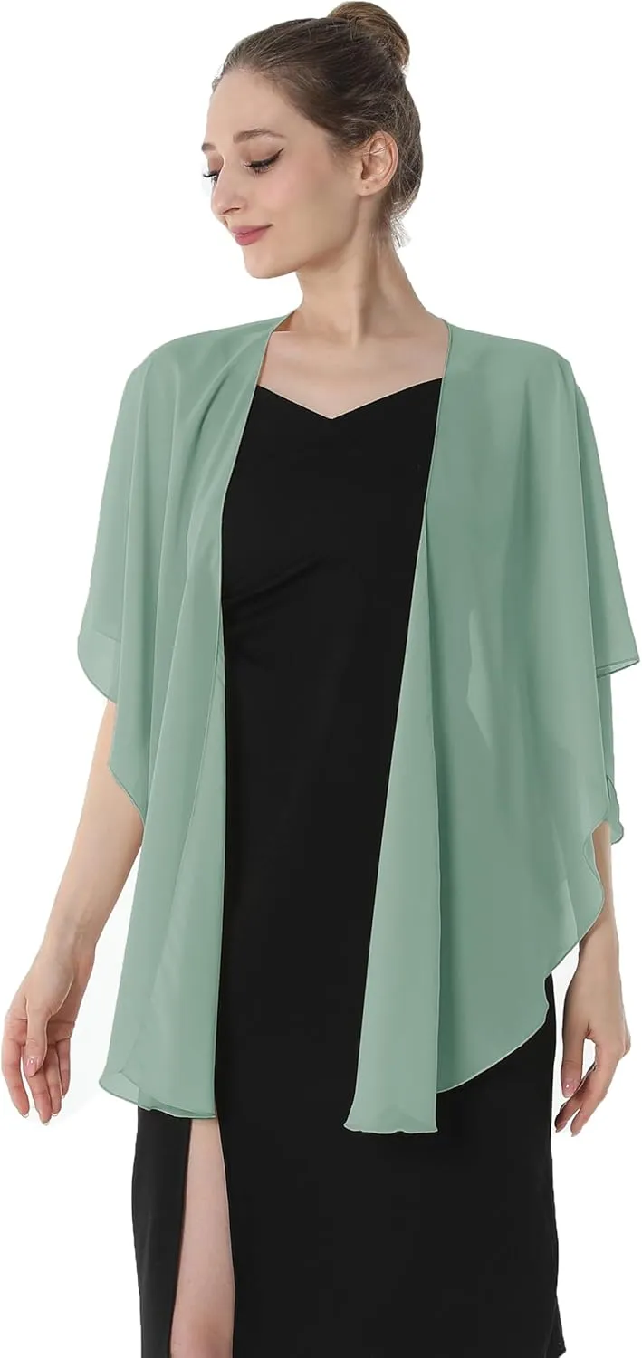 Baoqiya Chiffon Evening Shawl Scarf Wedding Shawls and Wraps for Women Party Bridal Dress on Special Occasion Dresses