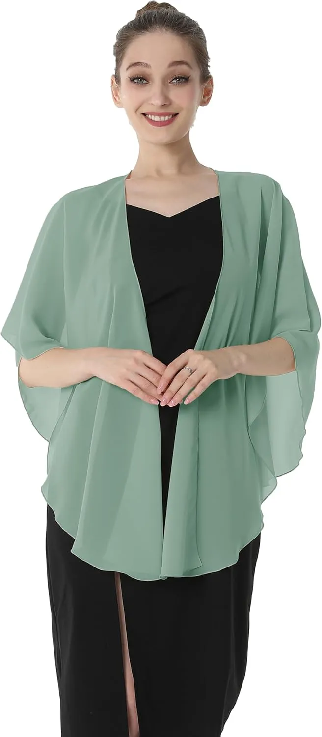 Baoqiya Chiffon Evening Shawl Scarf Wedding Shawls and Wraps for Women Party Bridal Dress on Special Occasion Dresses
