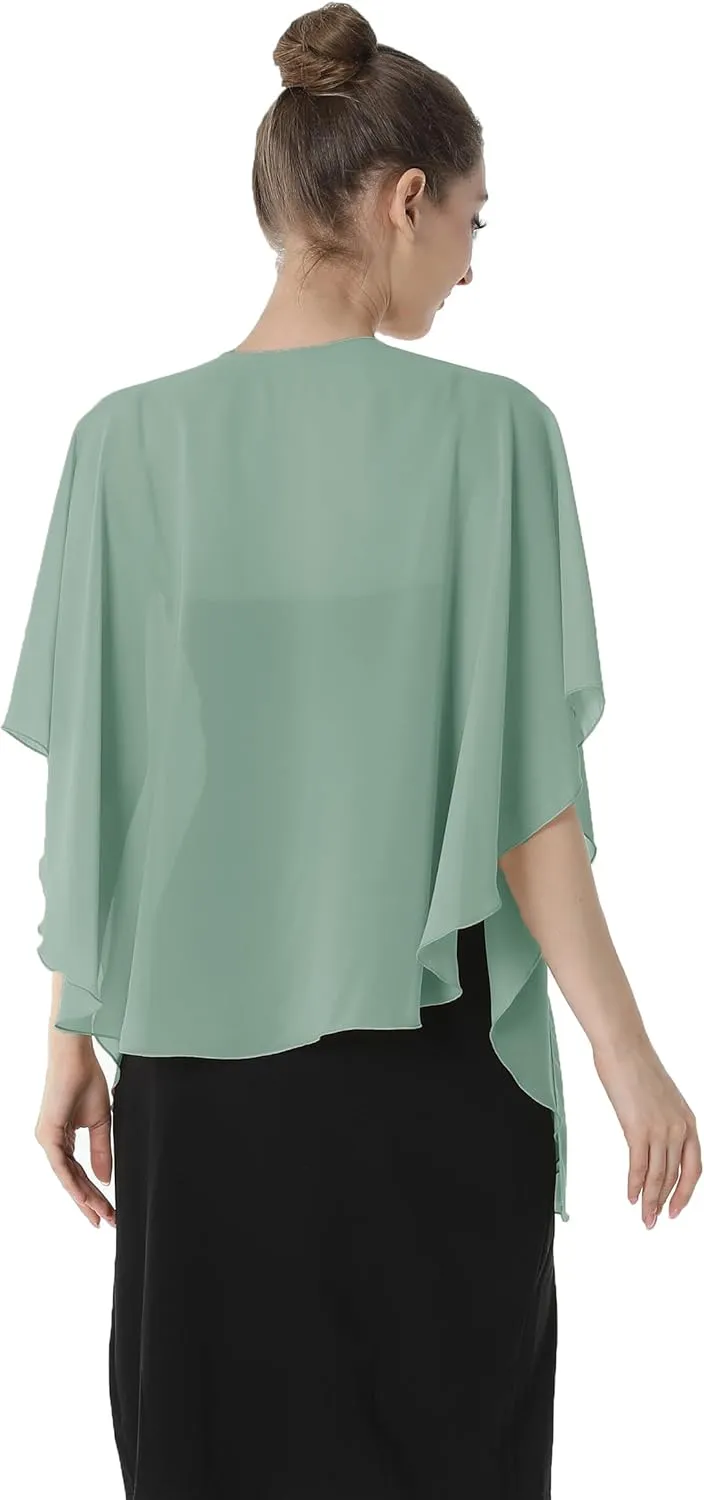 Baoqiya Chiffon Evening Shawl Scarf Wedding Shawls and Wraps for Women Party Bridal Dress on Special Occasion Dresses