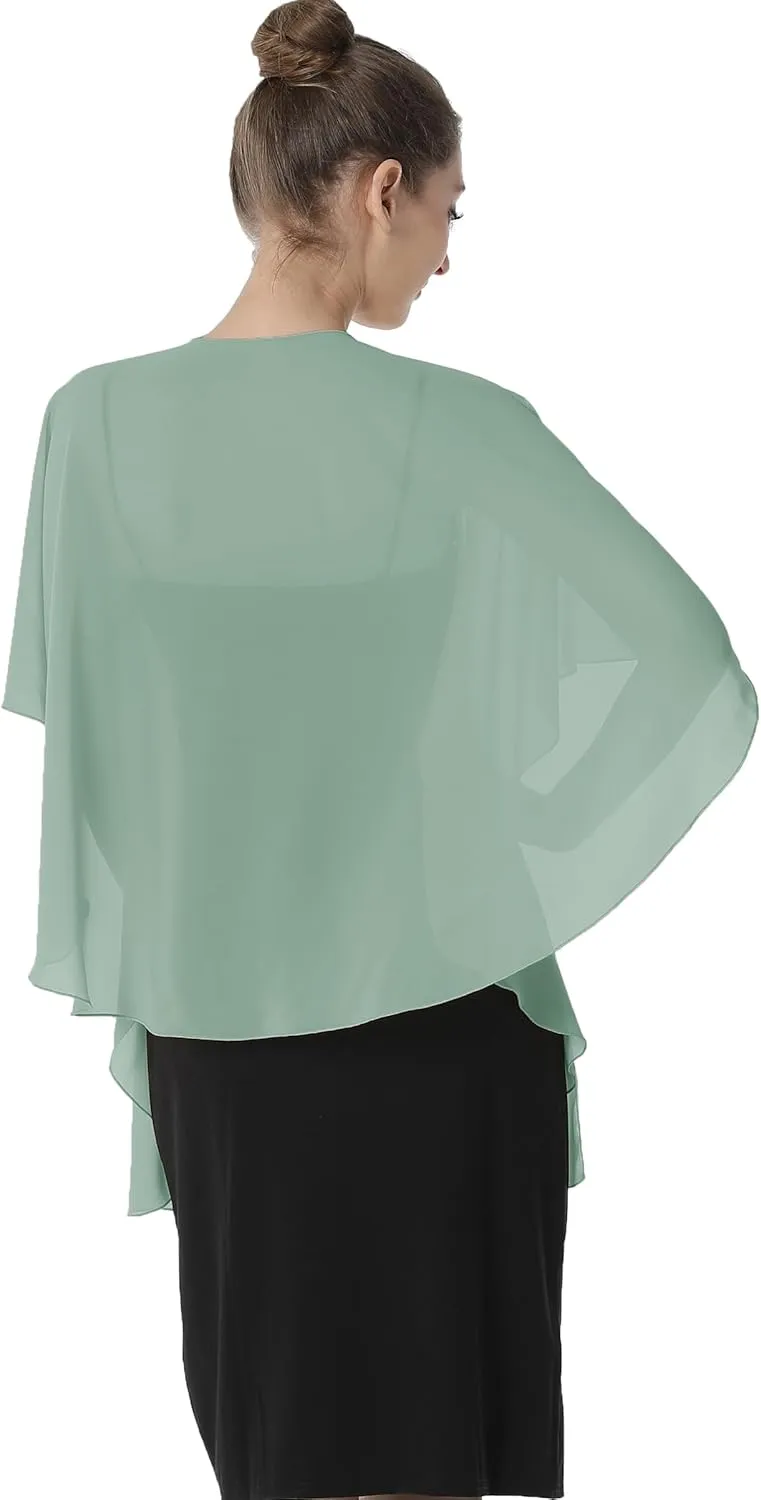 Baoqiya Chiffon Evening Shawl Scarf Wedding Shawls and Wraps for Women Party Bridal Dress on Special Occasion Dresses