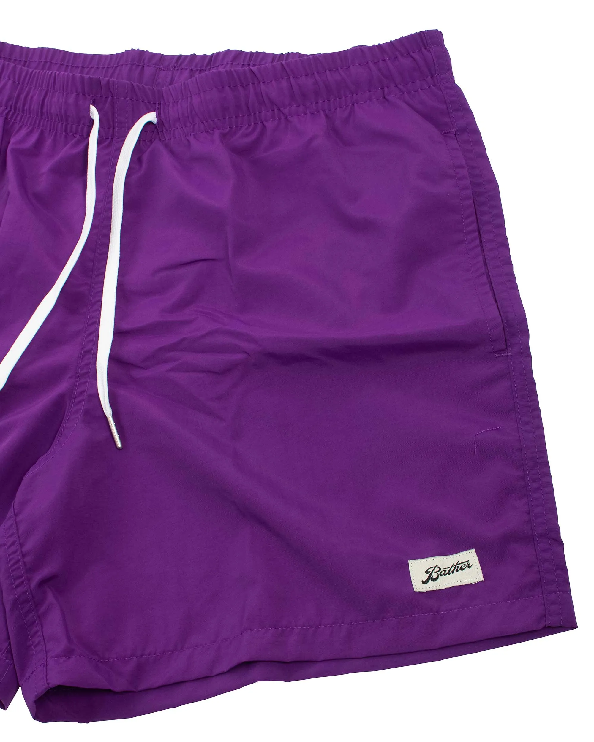Bather Solid Purple Swim Trunk