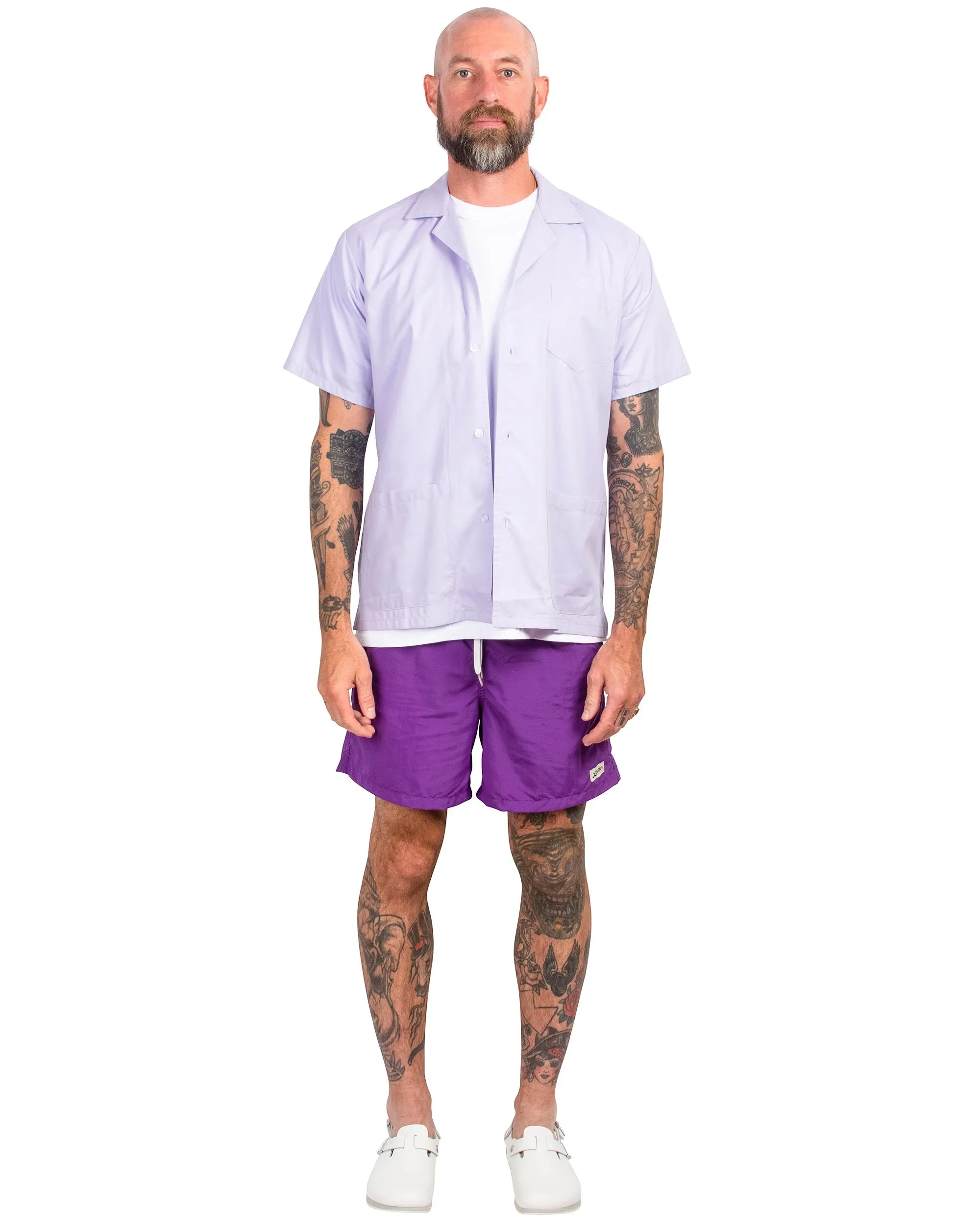 Bather Solid Purple Swim Trunk