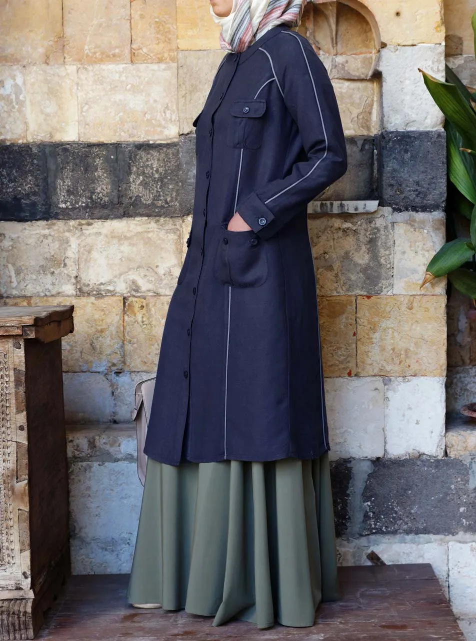 Bias Trim Linen Jacket