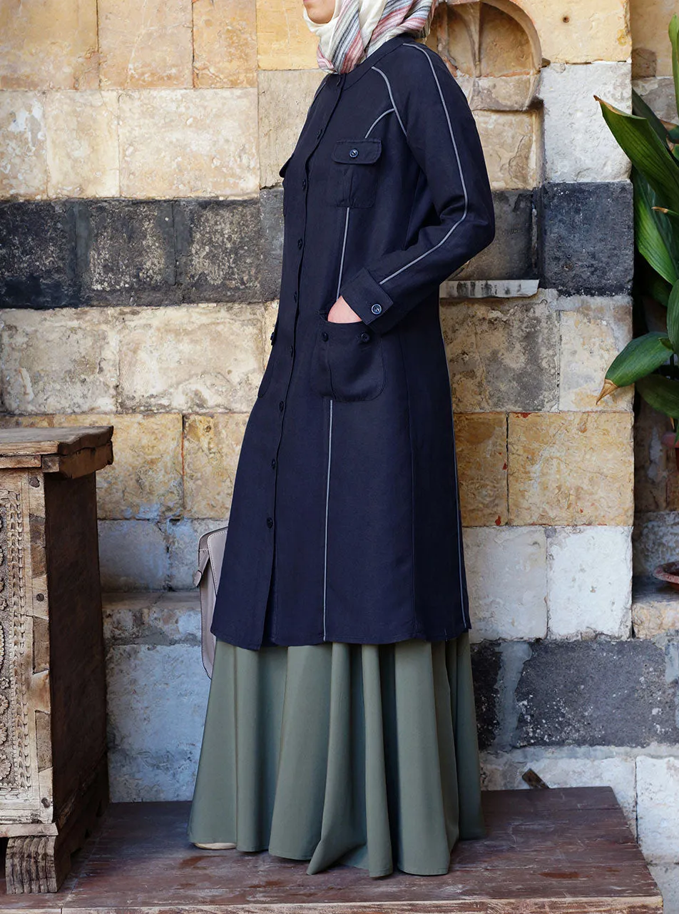 Bias Trim Linen Jacket