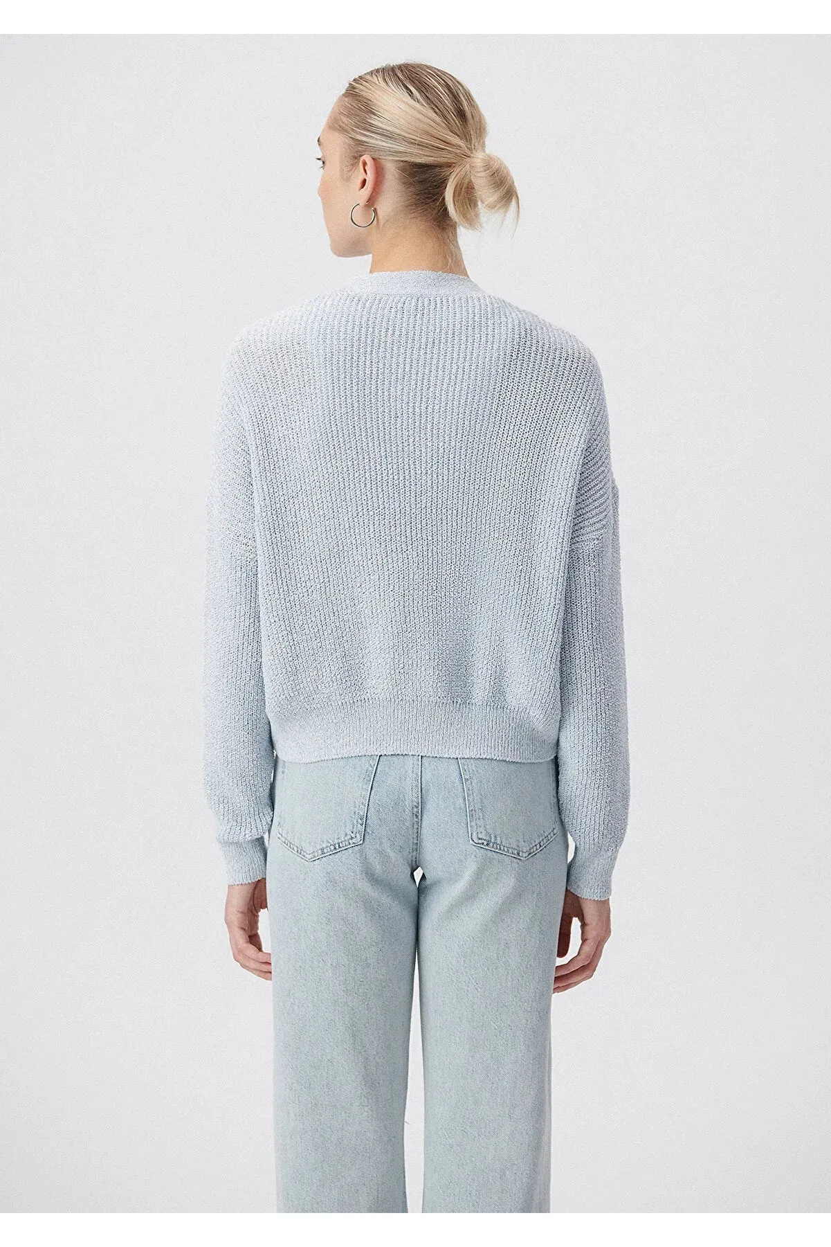 Blue Women's Buttoned Blue Cardigan