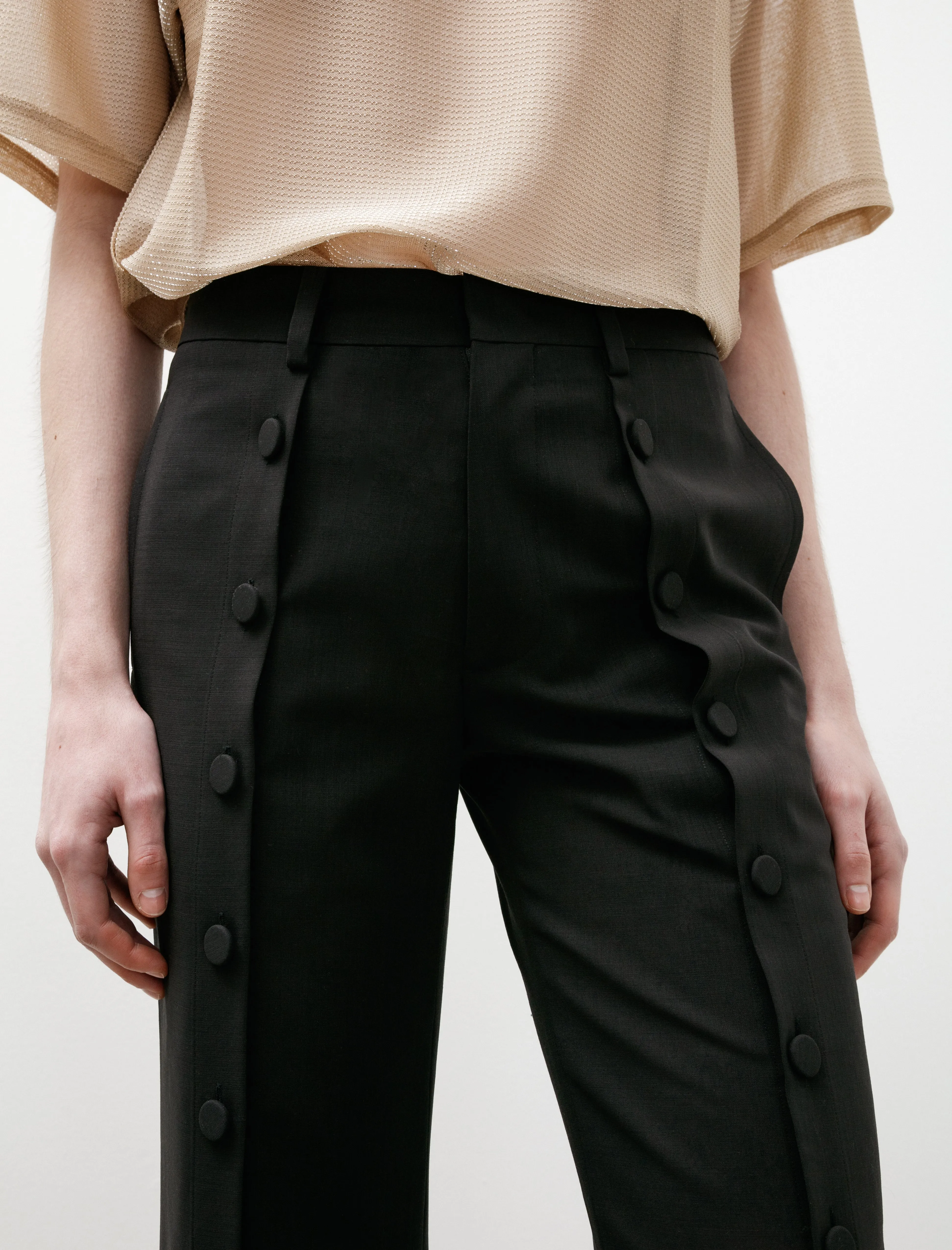 Buttoned Trousers Black