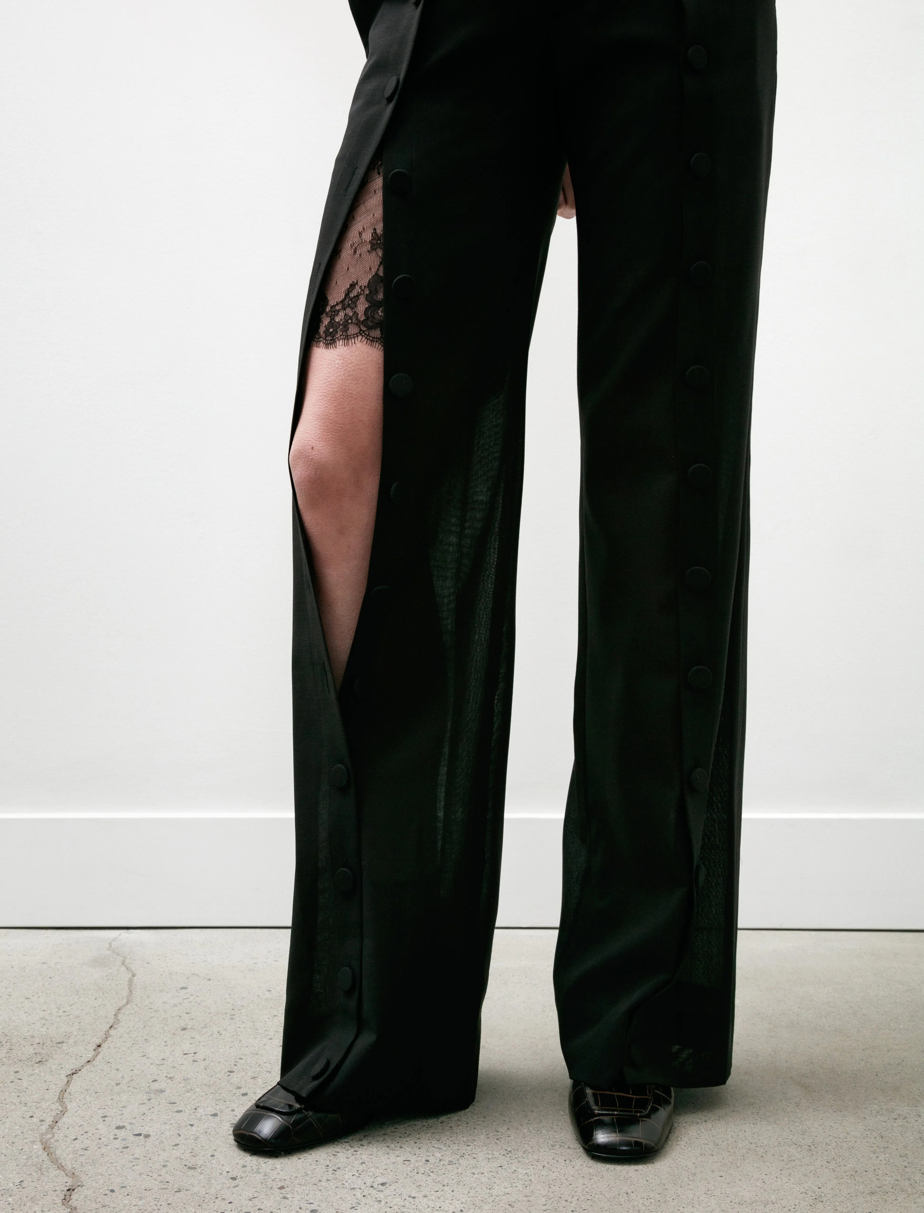 Buttoned Trousers Black