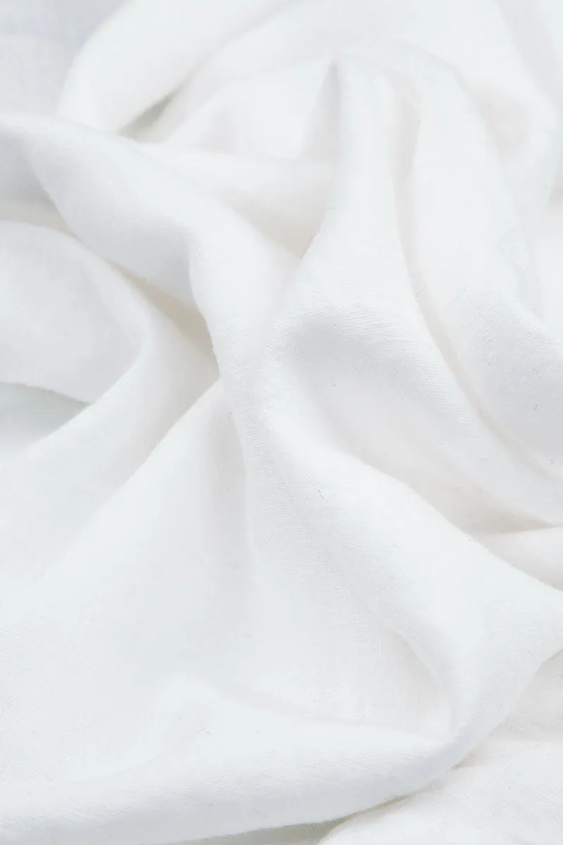 Buttoned White Linen Dress