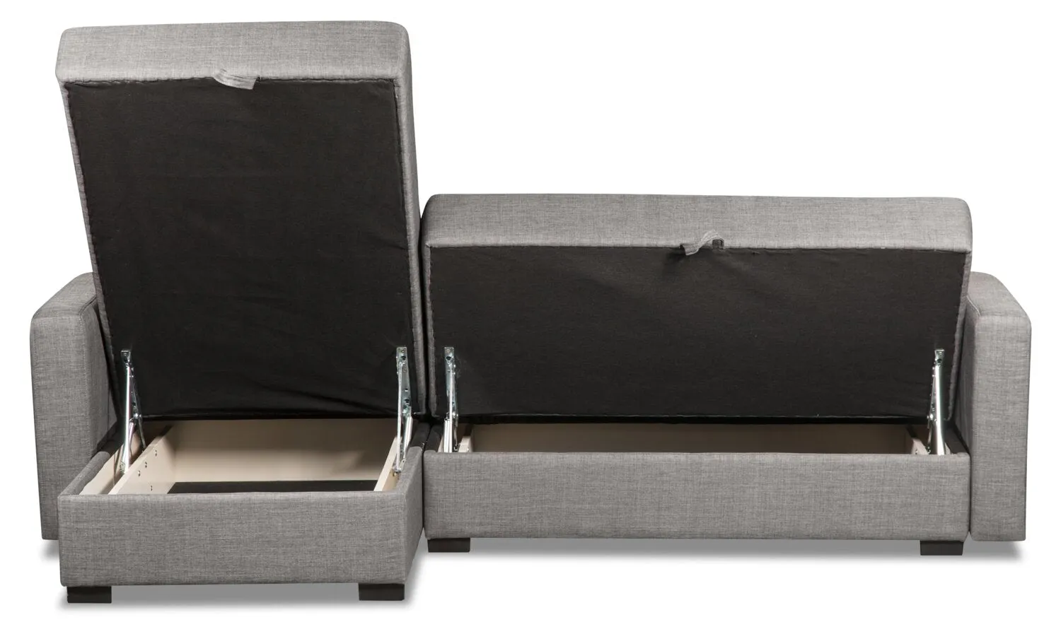 Caledon 2-Piece Linen-Look Left-Facing Futon Sectional - Steel