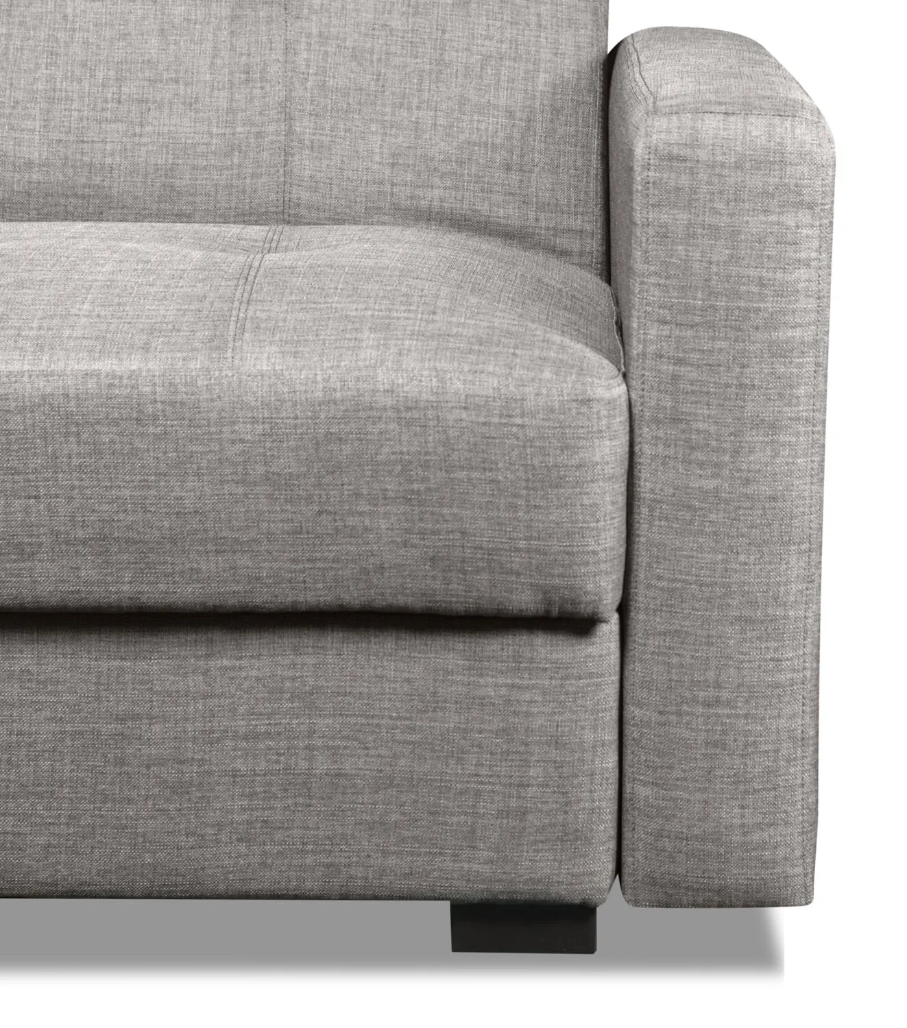 Caledon 2-Piece Linen-Look Left-Facing Futon Sectional - Steel
