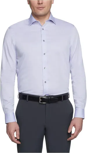 Calvin Klein Men's Regular Fit Non Iron Herringbone Solid, Lilac, 18/34-35