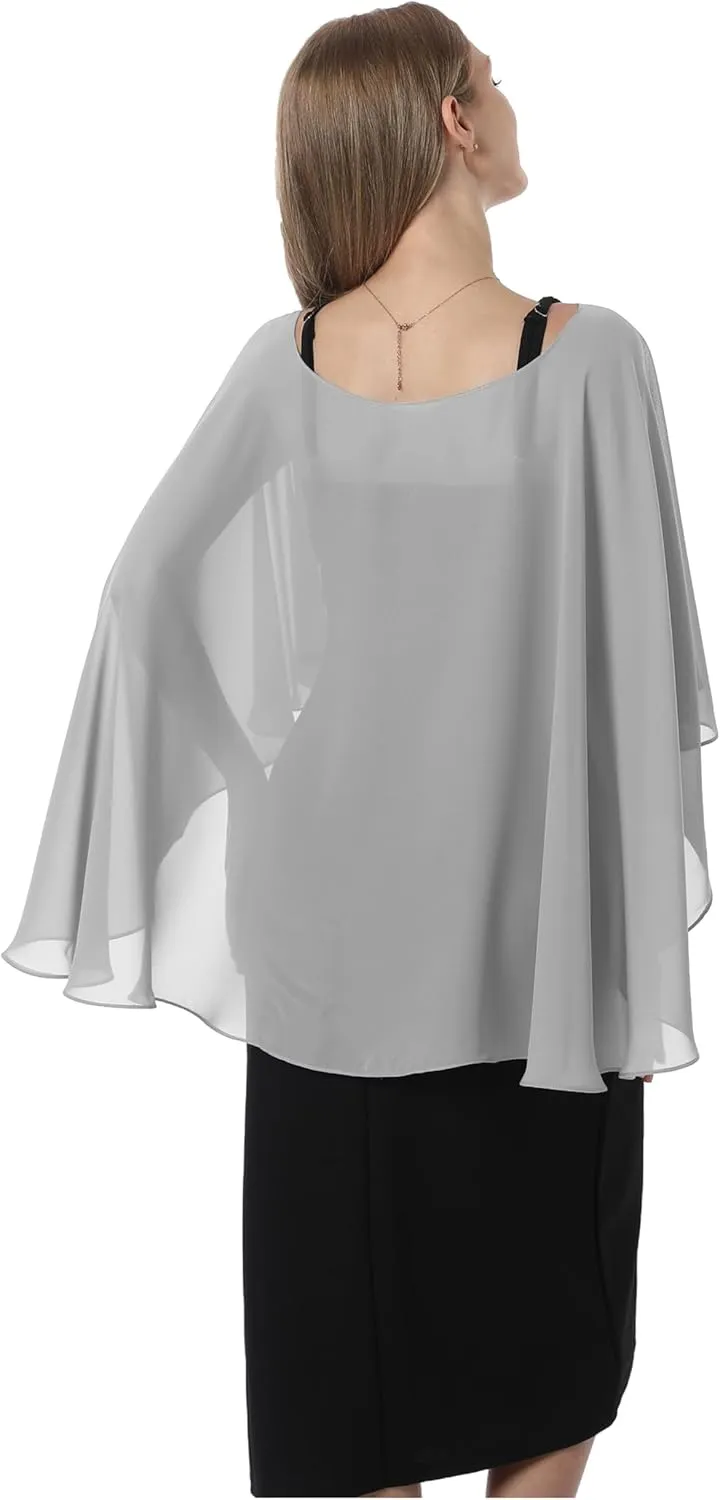 Capelets for women Chiffon Cape Shawls and Wraps for Evening Dress Wedding Capes Cover Up