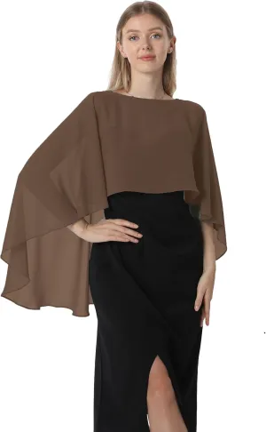 Capelets for women Chiffon Cape Shawls and Wraps for Evening Dress Wedding Capes Cover Up