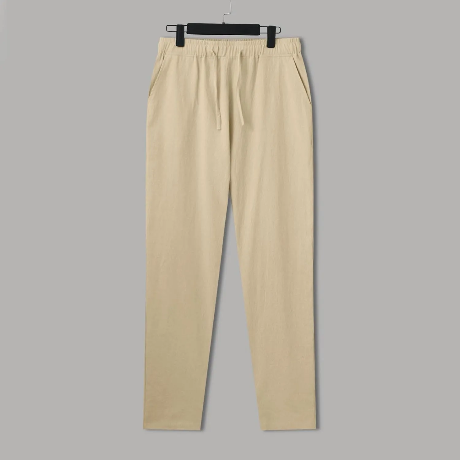Cargo Work Pant Men Drawstring Waist Casual Pants Fitness Running Workout Sweatpants Baggy Joggers Sweat Pant