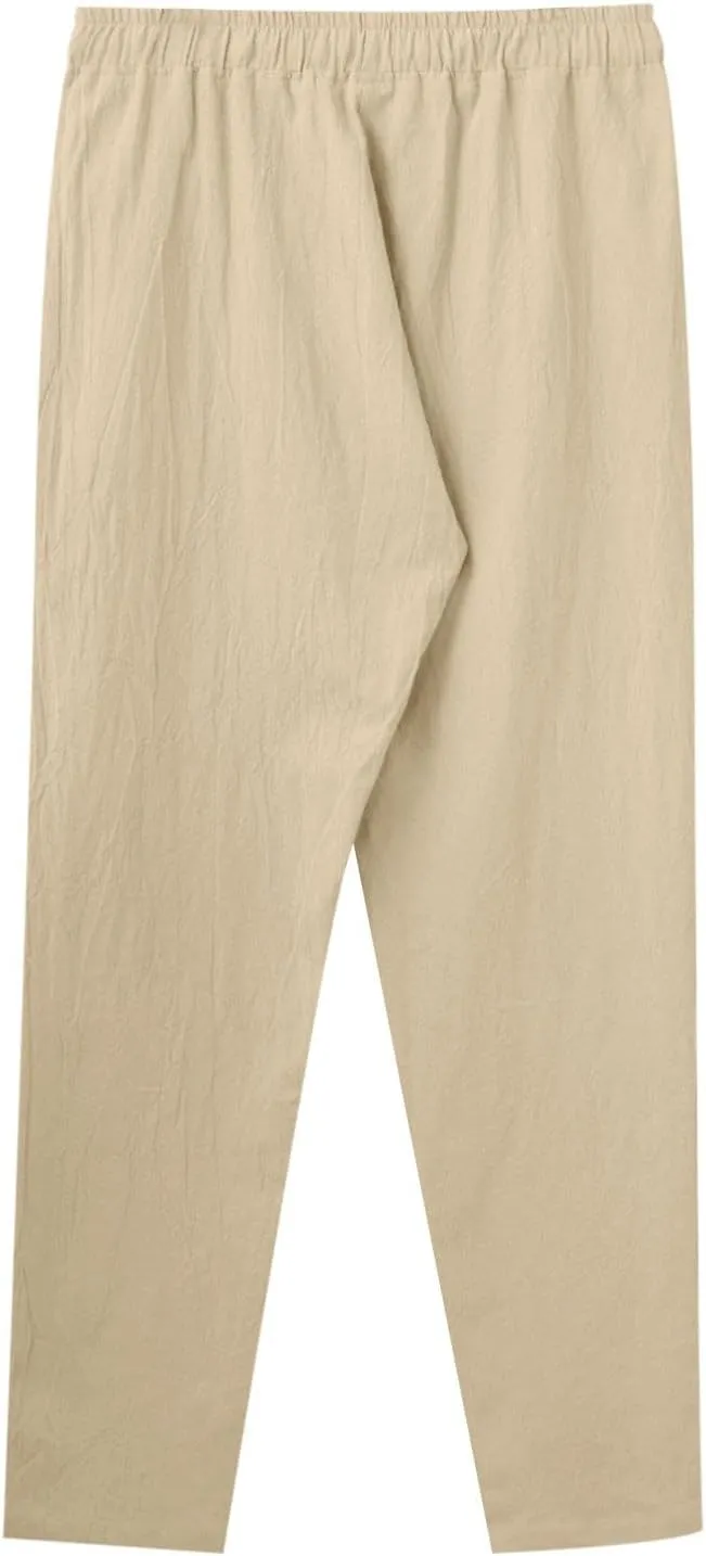 Cargo Work Pant Men Drawstring Waist Casual Pants Fitness Running Workout Sweatpants Baggy Joggers Sweat Pant