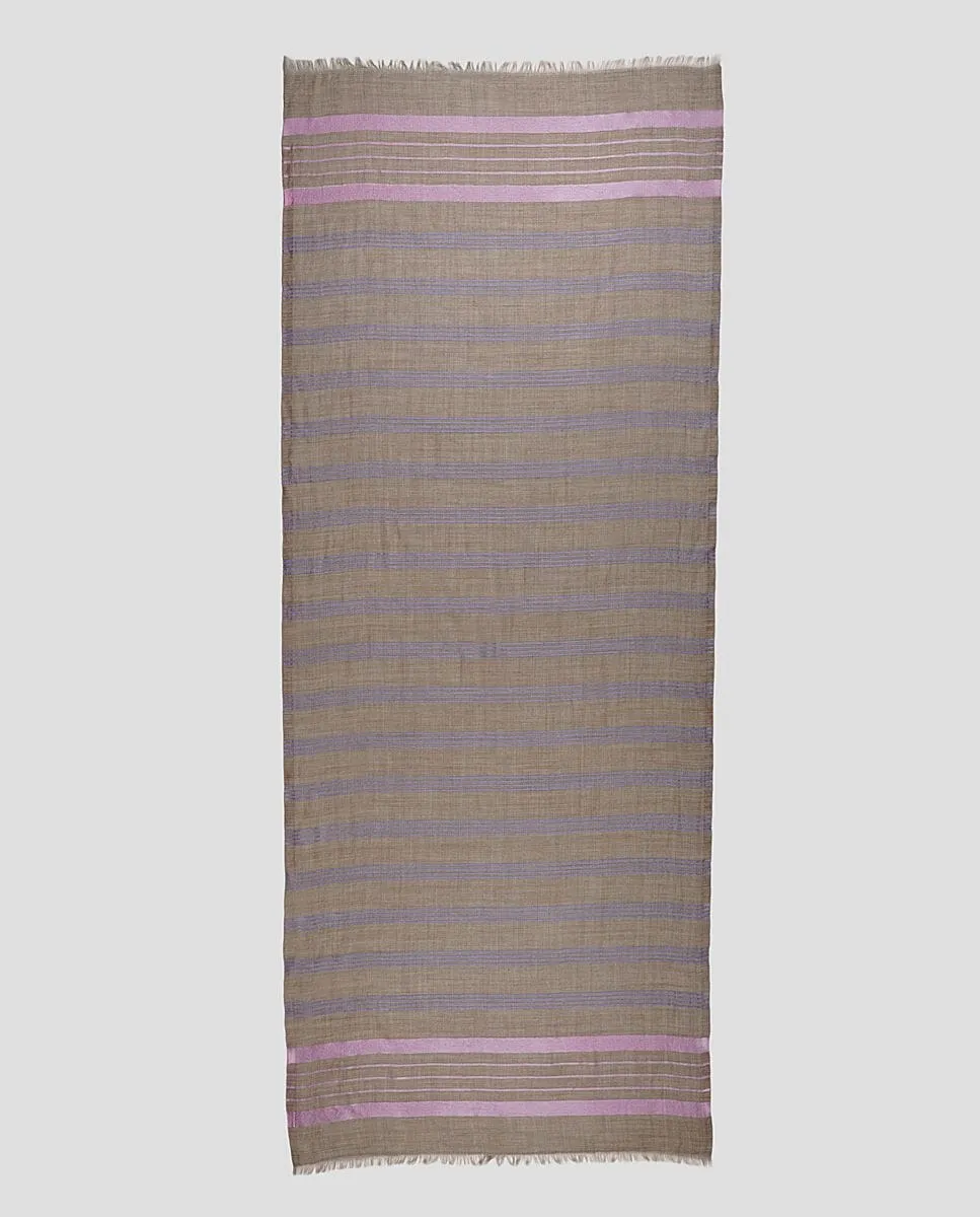 Checks and Stripes Wool Wrap - Unisex Wrap