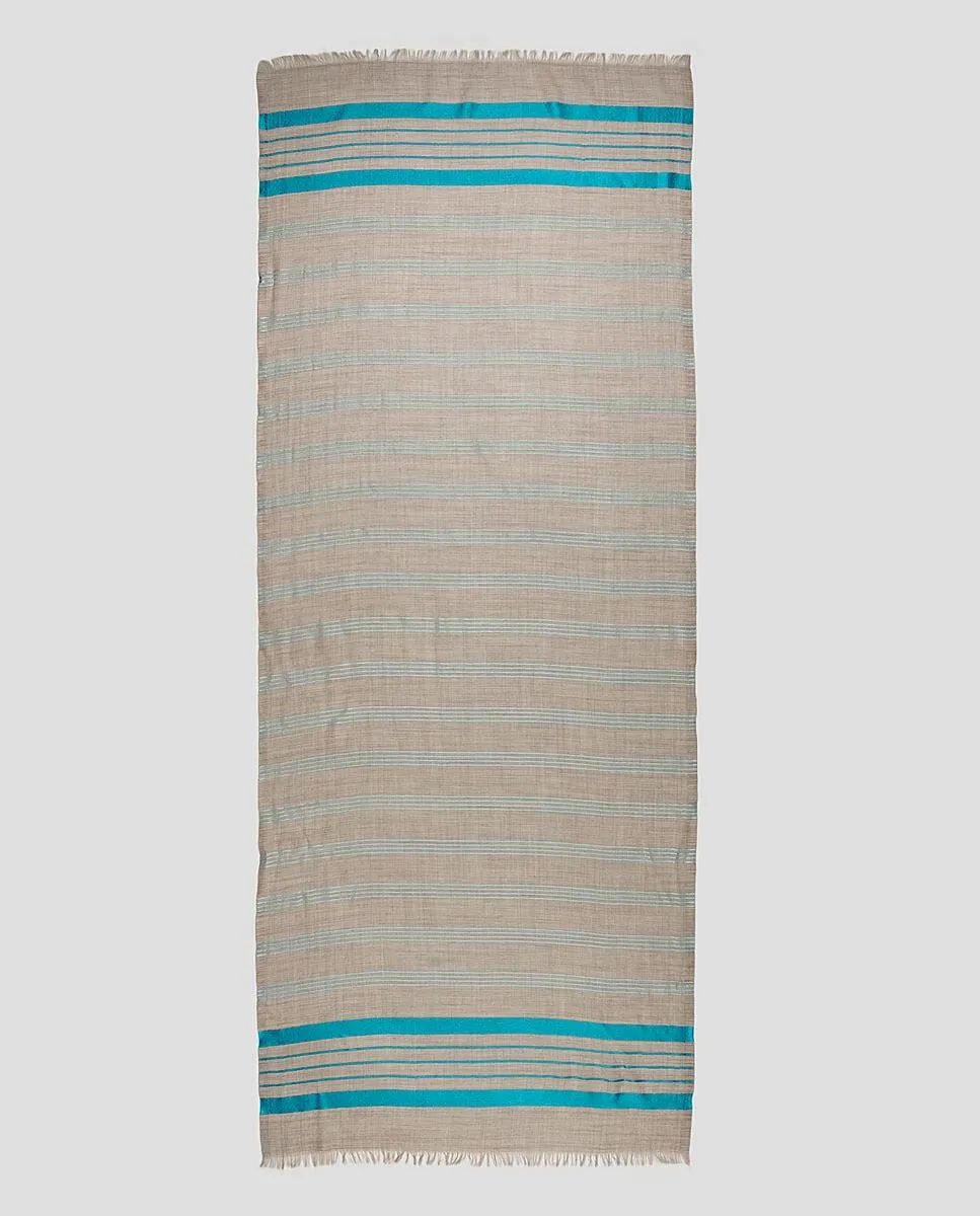 Checks and Stripes Wool Wrap - Unisex Wrap