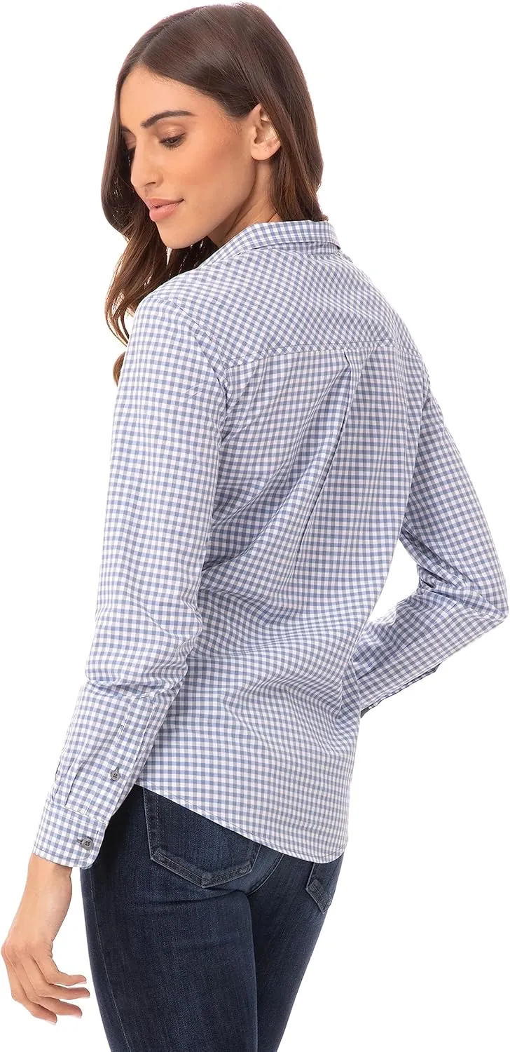 Chef Works Women's Modern Gingham Long Sleeve Dress Shirt