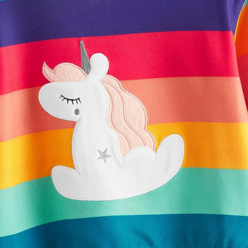 Color Stripe Printing Sweatshirts For Toddler Girls Wholesale Children's Clothing