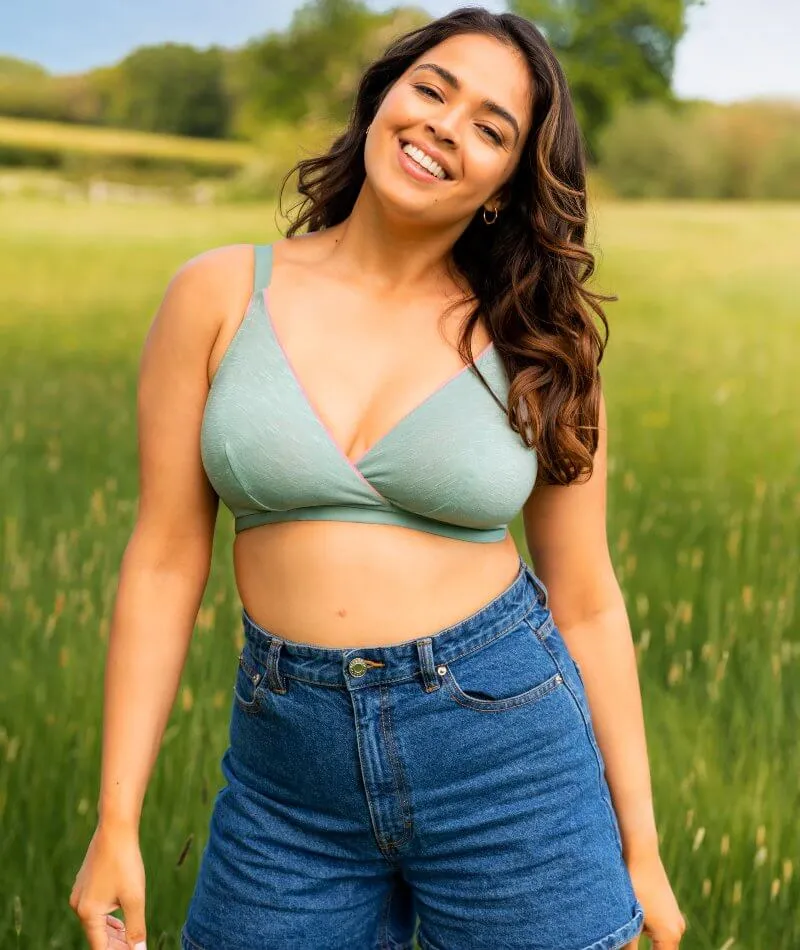 Curvy Kate In My Dreams Soft Cup Wire-Free Bralette - Mint/Pink