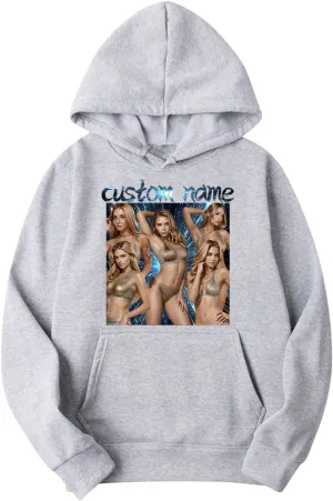 Customized Stage Concert Hoodies Custom Sweatshirts for Women Girls Hooded Shirts, Add Text and Photos