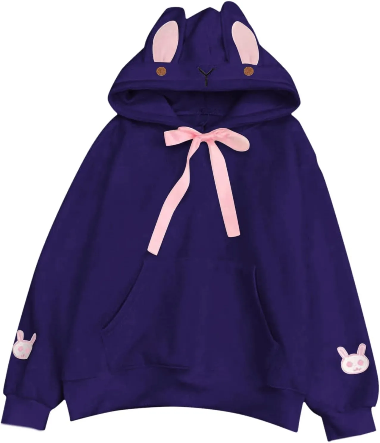 Cute Hoodies For Women Oversized Y2K Pullover Bunny Ear Hooded Sweatshirts With Pockets Long Sleeve Outfits Fall Clothes 2023