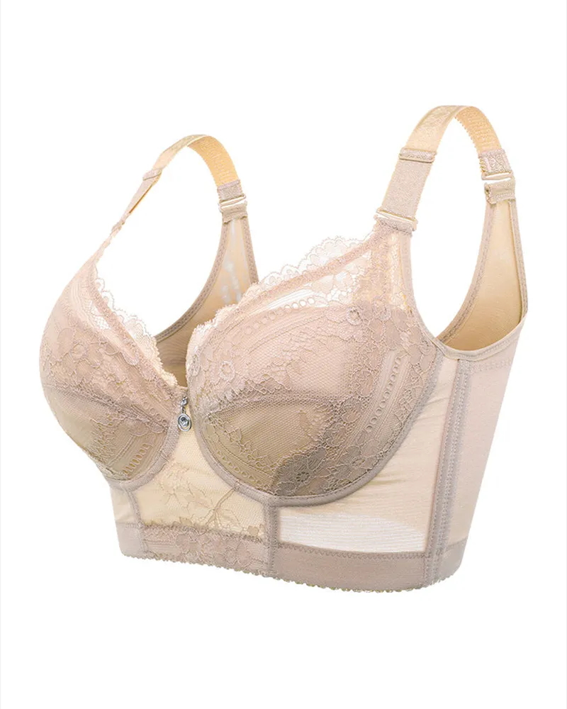 Embroidery Longline Push Up Bra