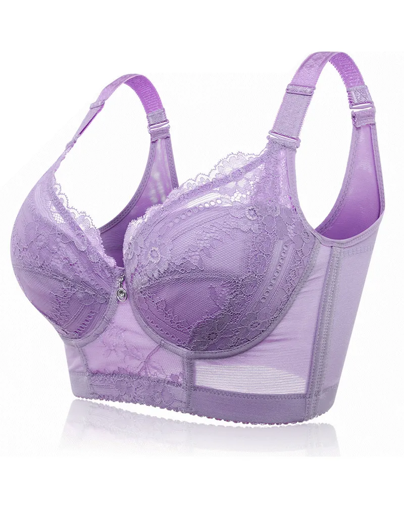 Embroidery Longline Push Up Bra