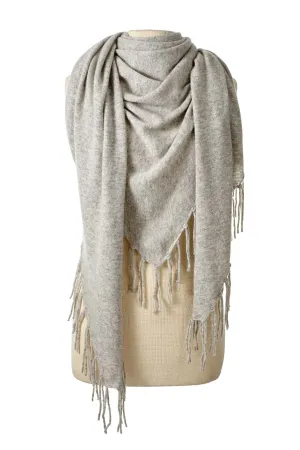 Fringed Triangle Wrap - Flint