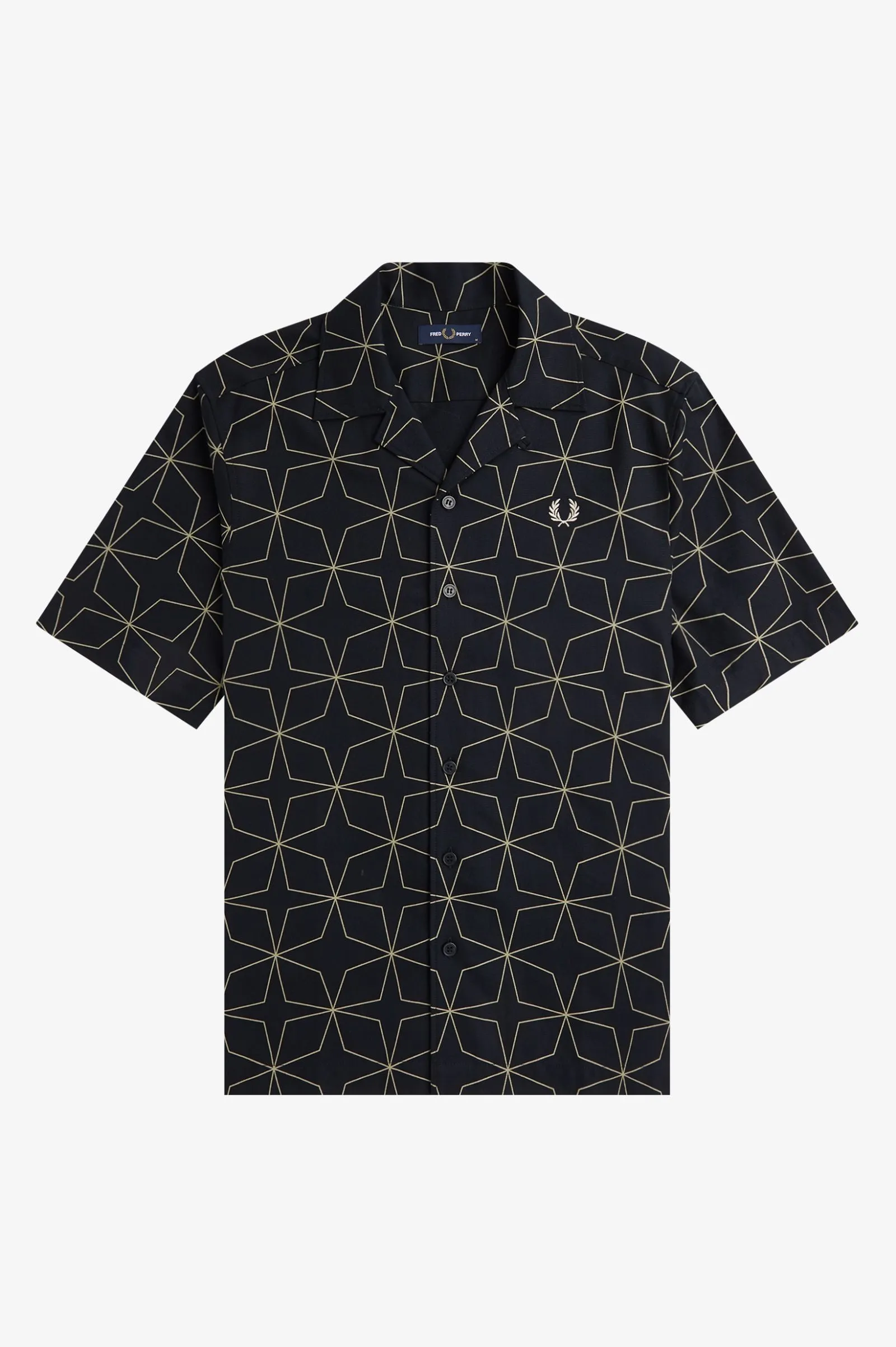GEOMETRIC PRINT REVERE COLLAR SHIRT