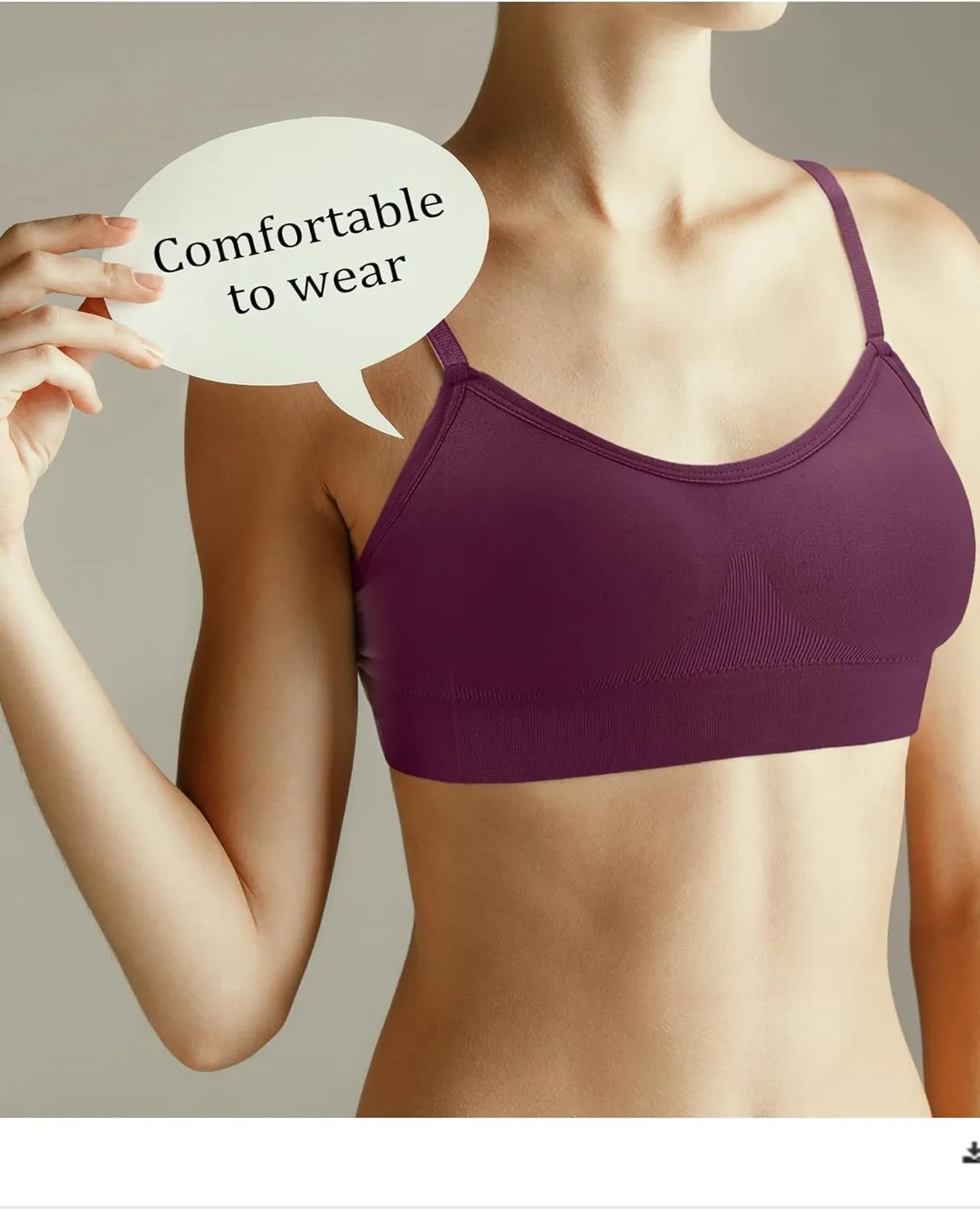 Geyoga 6 Pcs Sports Bra for Women, No Underwire Wireless Bralette Support Padded Cami Bra Seamless Camisole Tank Top