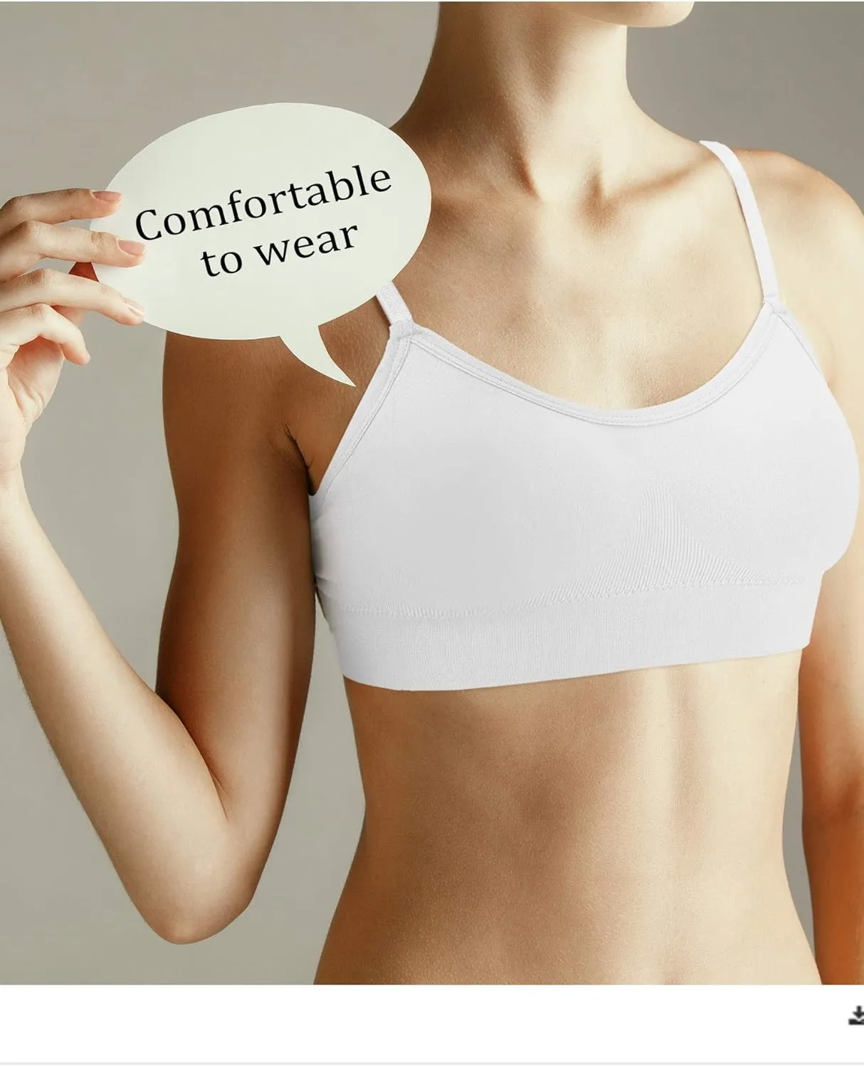 Geyoga 6 Pcs Sports Bra for Women, No Underwire Wireless Bralette Support Padded Cami Bra Seamless Camisole Tank Top