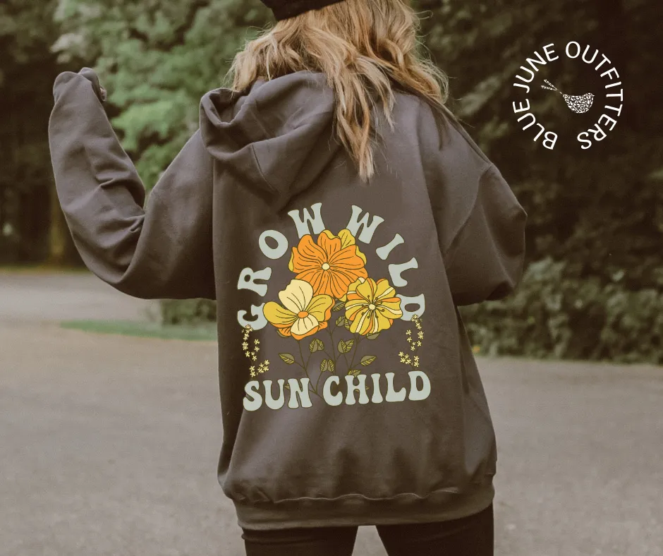 Grow Wild Sun Child | Retro Boho Hoodie