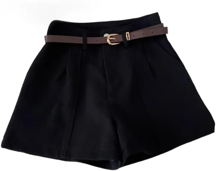 heyheyshine Dressy Shorts for Women High Waist Wide Leg Tailored Pleated Trouser Elegant Business Casual Shorts with Pockets