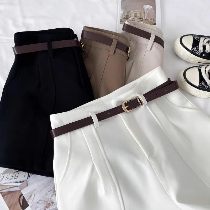 heyheyshine Dressy Shorts for Women High Waist Wide Leg Tailored Pleated Trouser Elegant Business Casual Shorts with Pockets