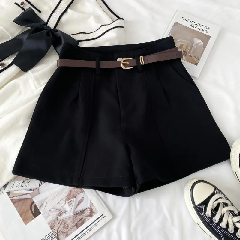 heyheyshine Dressy Shorts for Women High Waist Wide Leg Tailored Pleated Trouser Elegant Business Casual Shorts with Pockets