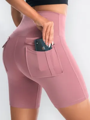 High Waist Quick-Dry Back Pocket Shorts