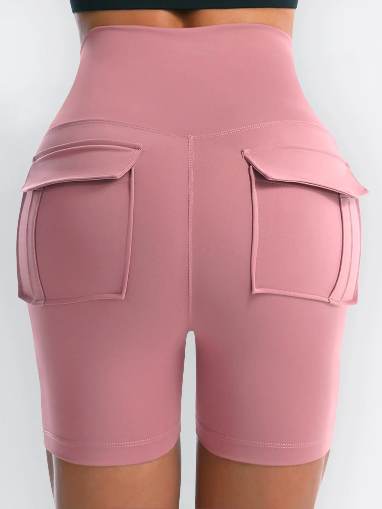 High Waist Quick-Dry Back Pocket Shorts