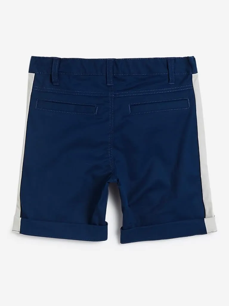 HOP Kids Navy Panel Detailed Shorts