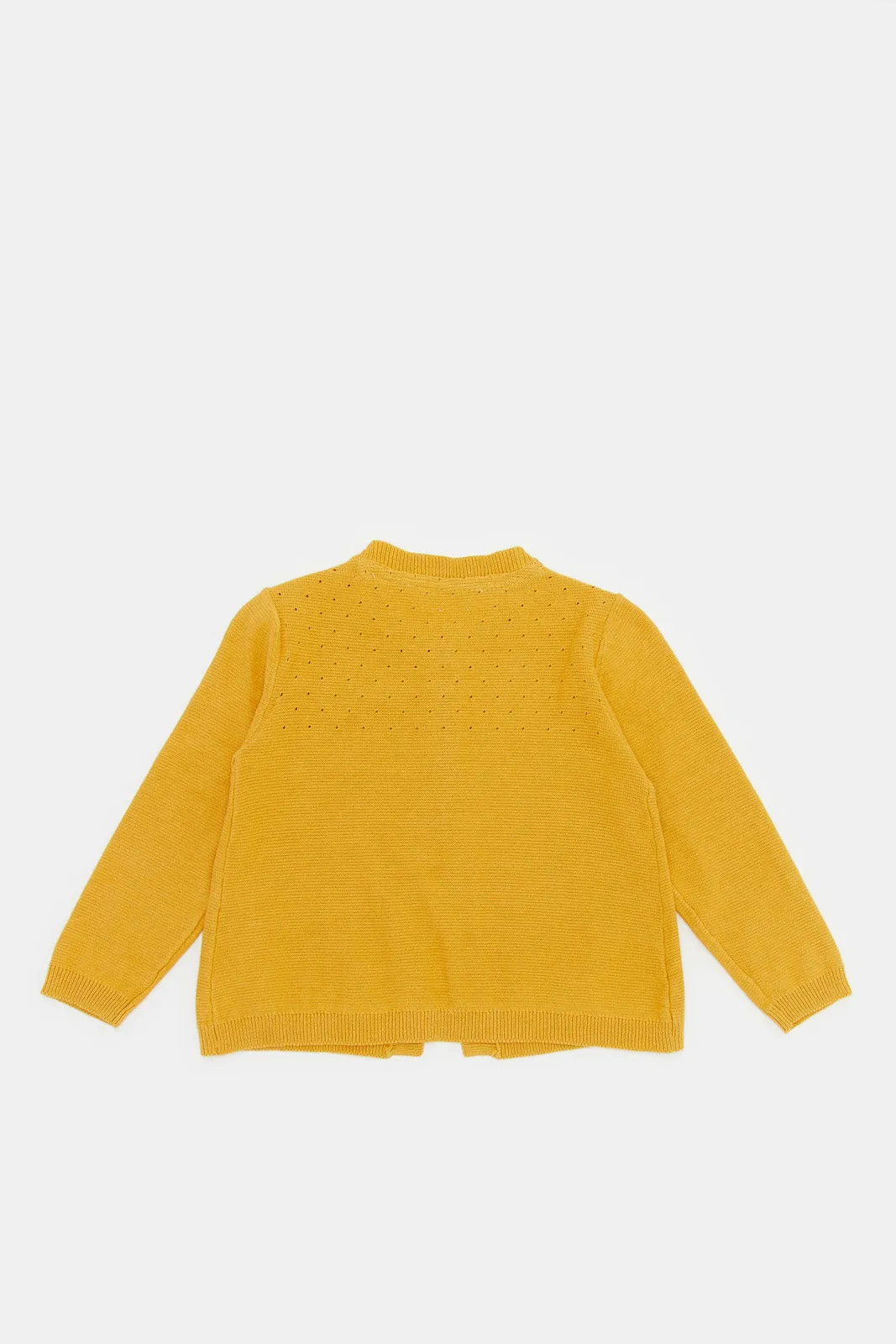 Infant Girls Mustard Solid Cardigan
