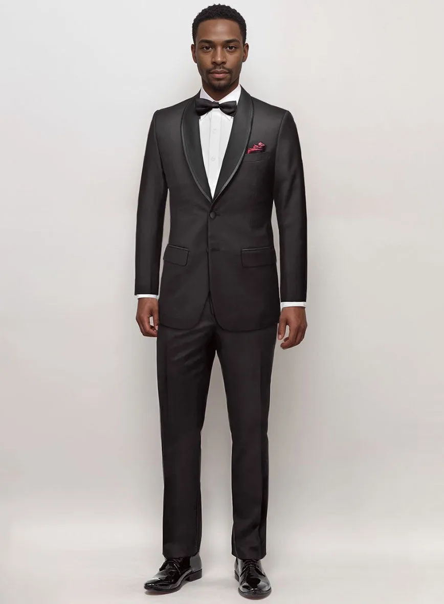 Italian Style Black Wool Tuxedo - Satin Trim